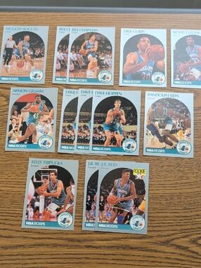 Vintage NBA Hoops Basketball Card Lot - Teal/Blue Uniforms